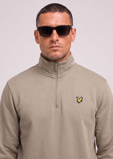 Lyle & Scott Truien Loopback quarter zip sweat - khaki ash