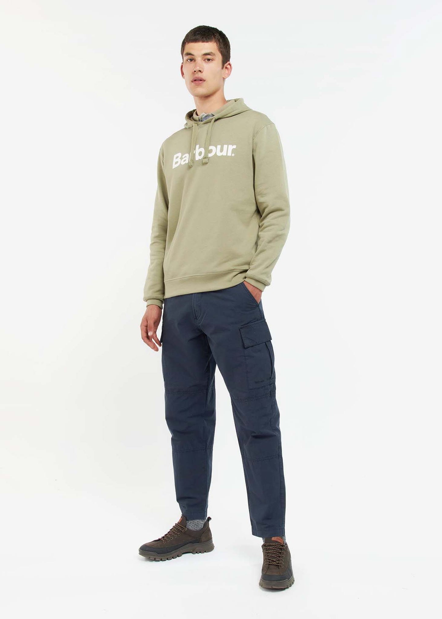Logo popover hoodie - bleached olive