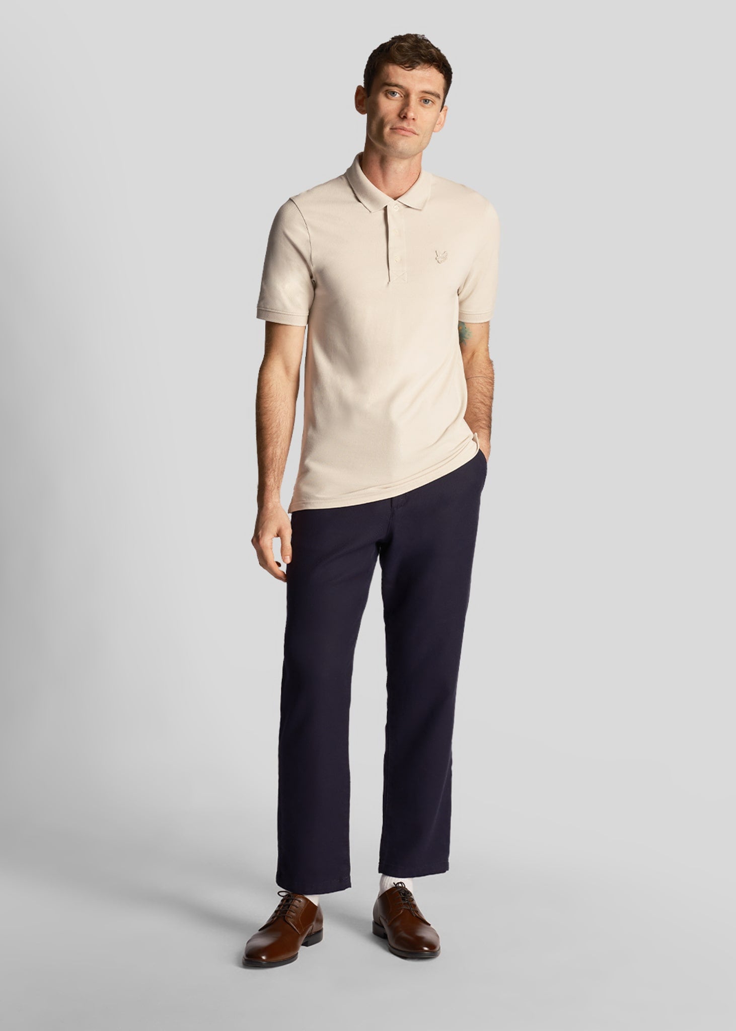 Lyle & Scott Polo's  Tonal eagle polo shirt - cove 