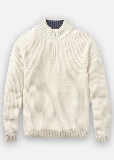Henri Lloyd Truien Golant quarter zip ribbed knit - ecru