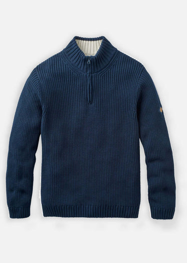 Henri Lloyd Truien Golant quarter zip ribbed knit - navy