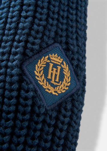 Henri Lloyd Truien Golant quarter zip ribbed knit - navy