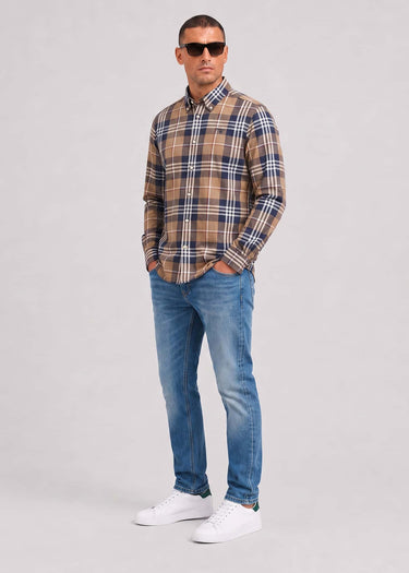 Barbour Shirts Barbour edger tailored checked shirt - stone