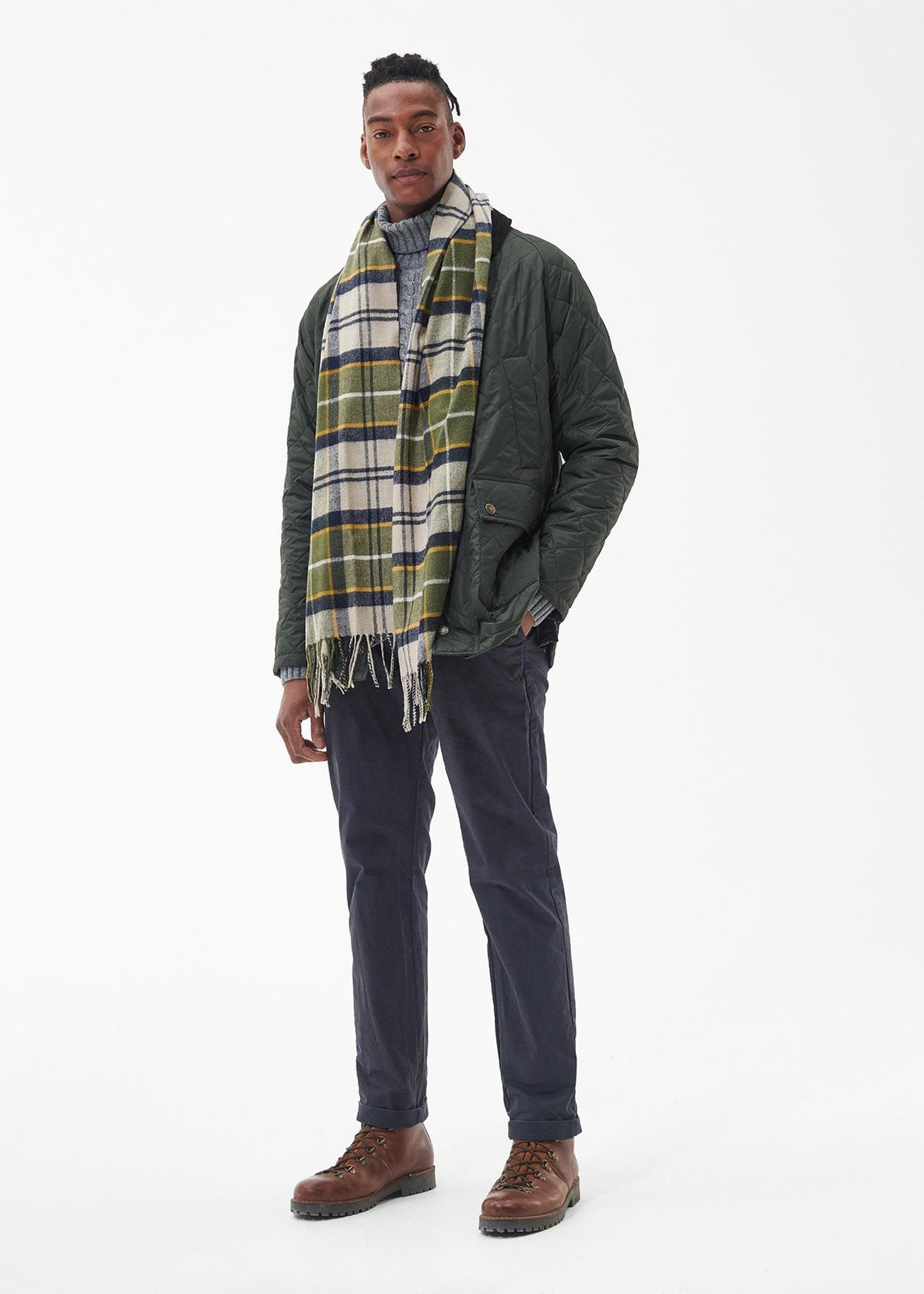 Barbour Sjaals  Yaxley tartan scarf - forest mist tartan 