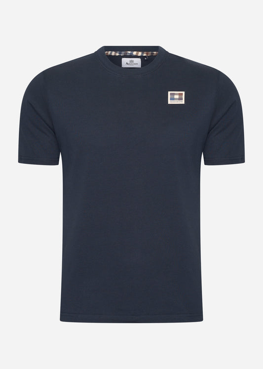 Active club check patch t-shirt - navy