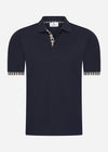 Aquascutum Polo's Active supima club check sleeves polo - navy