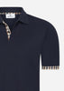 Aquascutum Polo's Active supima club check sleeves polo - navy