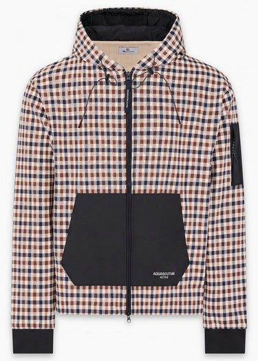 Aquascutum Sweatjacken Check full zip stretch fleece - black