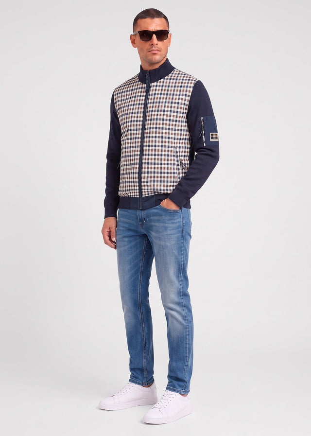 Aquascutum Sweatjacken Club tech fz sweater - navy