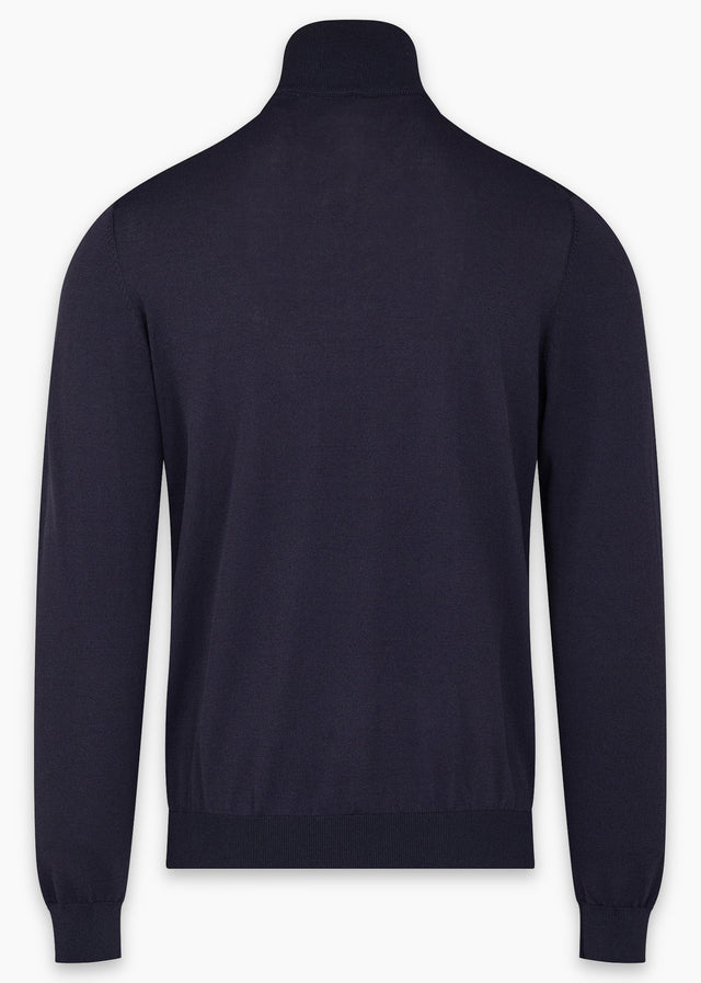Aquascutum Pullover Quarter zip tech sweater - navy