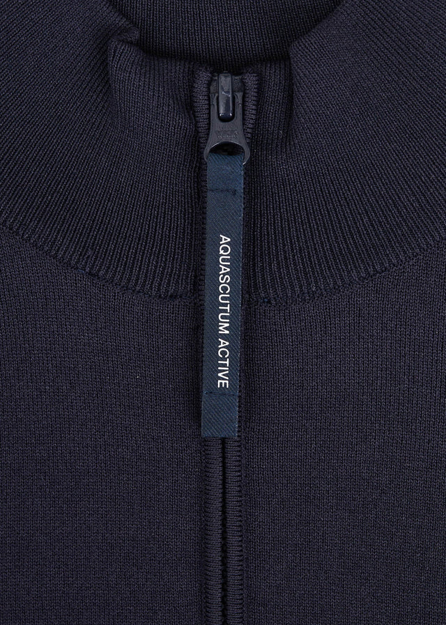Aquascutum Pullover Quarter zip tech sweater - navy