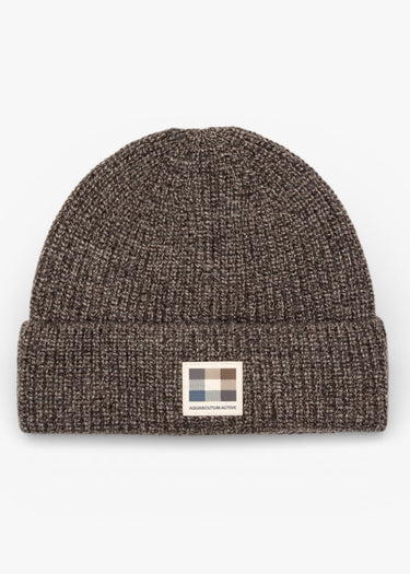 Aquascutum Mutsen Rubber patch beanie - chocolate