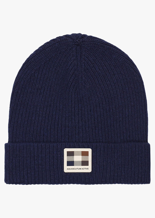 Rubber patch beanie - navy