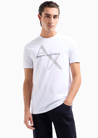 Armani Exchange T-shirts Diagonal logo t-shirt - white