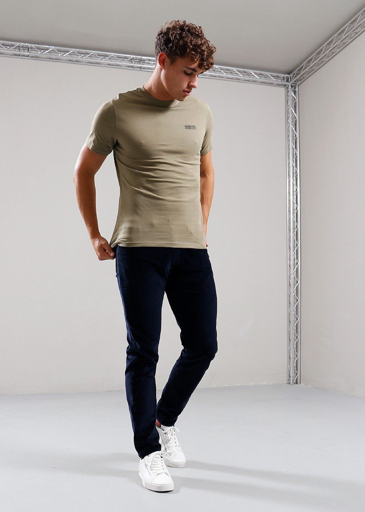 Barbour International T-shirts Small logo tee - bleached olive