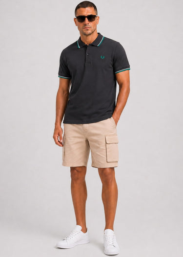 Fred Perry Polo's Twin tipped fred perry shirt - anchor grey light ice sport green