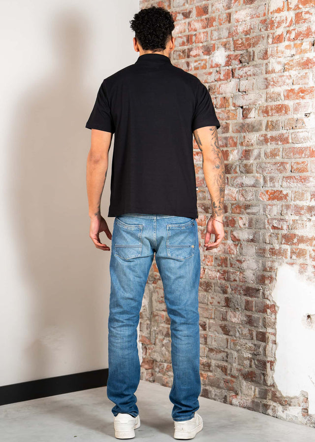 Aquascutum Polos Stretch piqué badge polo - black