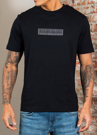 Napapijri T-shirts S box logo SS 1 - black beauty
