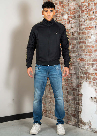 Fred Perry Vesten Contrast tape track jacket - black champagne