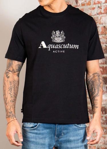 Aquascutum T-shirts Big logo t-shirt - black