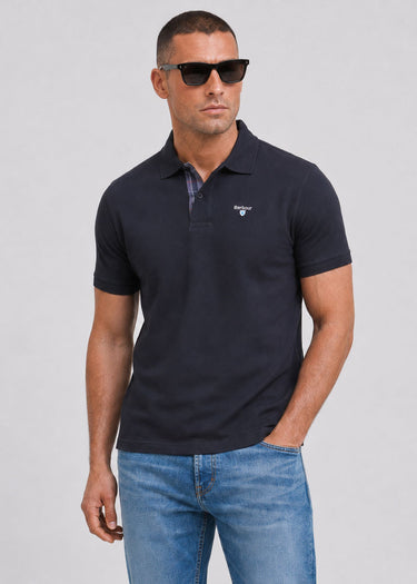 Barbour Polo's Barbour tartan pique tailored polo shirt - black modern