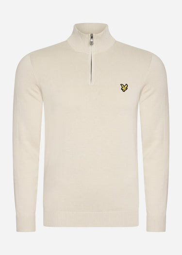 Lyle & Scott Truien Bundle cotton merino quarter zip jumper - jet black - cove - dark navy