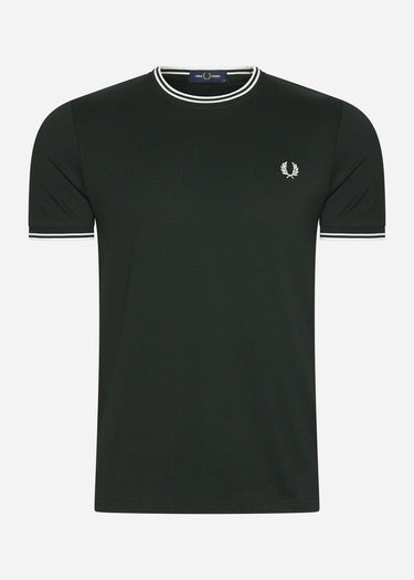 Fred Perry T-shirts  Twin tipped t-shirt - night green snow white 