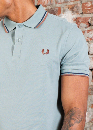 Fred Perry Polo's Twin tipped fred perry polo shirt- Silver Blue Tennis Blue Cinnamon