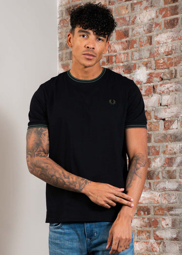 Fred Perry T-shirts Twin tipped t-shirt - Black Court Green