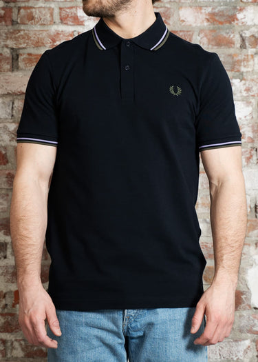 Fred Perry Polo's Twin tipped fred perry polo shirt- Navy Ultra Violet Laurel Wreath Green