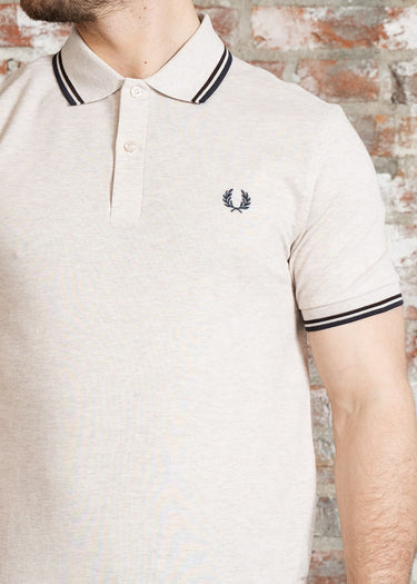 Fred Perry Polo's Twin tipped fred perry polo shirt- porridge marl brick anchor grey