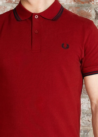 Fred Perry Polo's Twin tipped fred perry polo shirt- burnt red navy