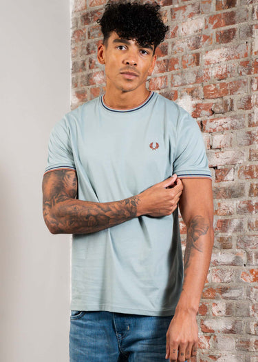 Fred Perry T-shirts Twin tipped t-shirt - Silver Blue Tennis Blue Cinnamon