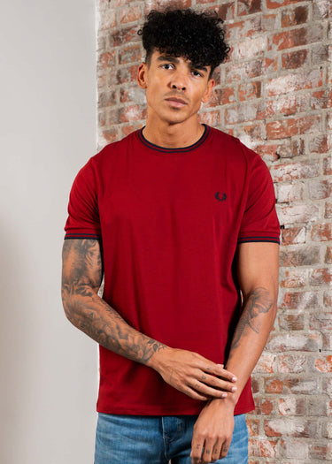 Fred Perry T-shirts Twin tipped t-shirt - burnt red navy