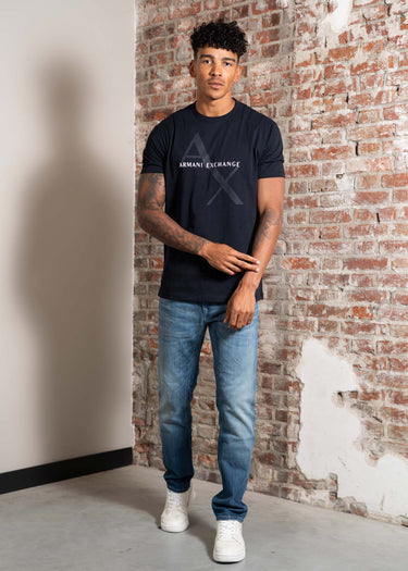 Armani Exchange T-shirts Diagonal logo t-shirt - navy