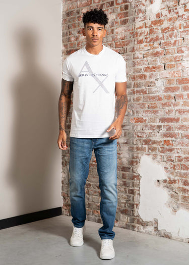 Armani Exchange T-shirts Diagonal logo t-shirt - white