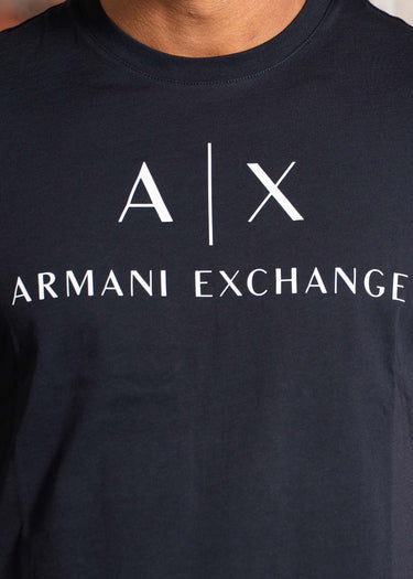 Armani Exchange T-shirts Slim fit jersey t-shirt with logo - navy