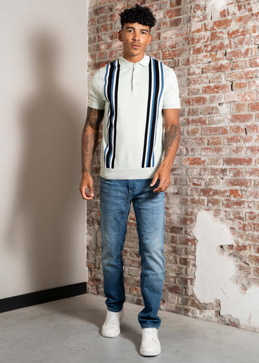 Ben Sherman Polo's Verticle stripe polo - light green