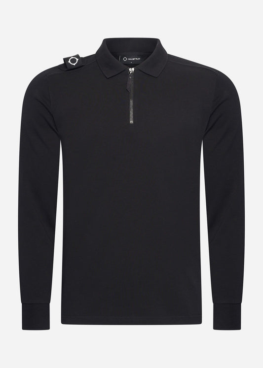 MA.Strum Polo's  Ls jersey zip polo - black 