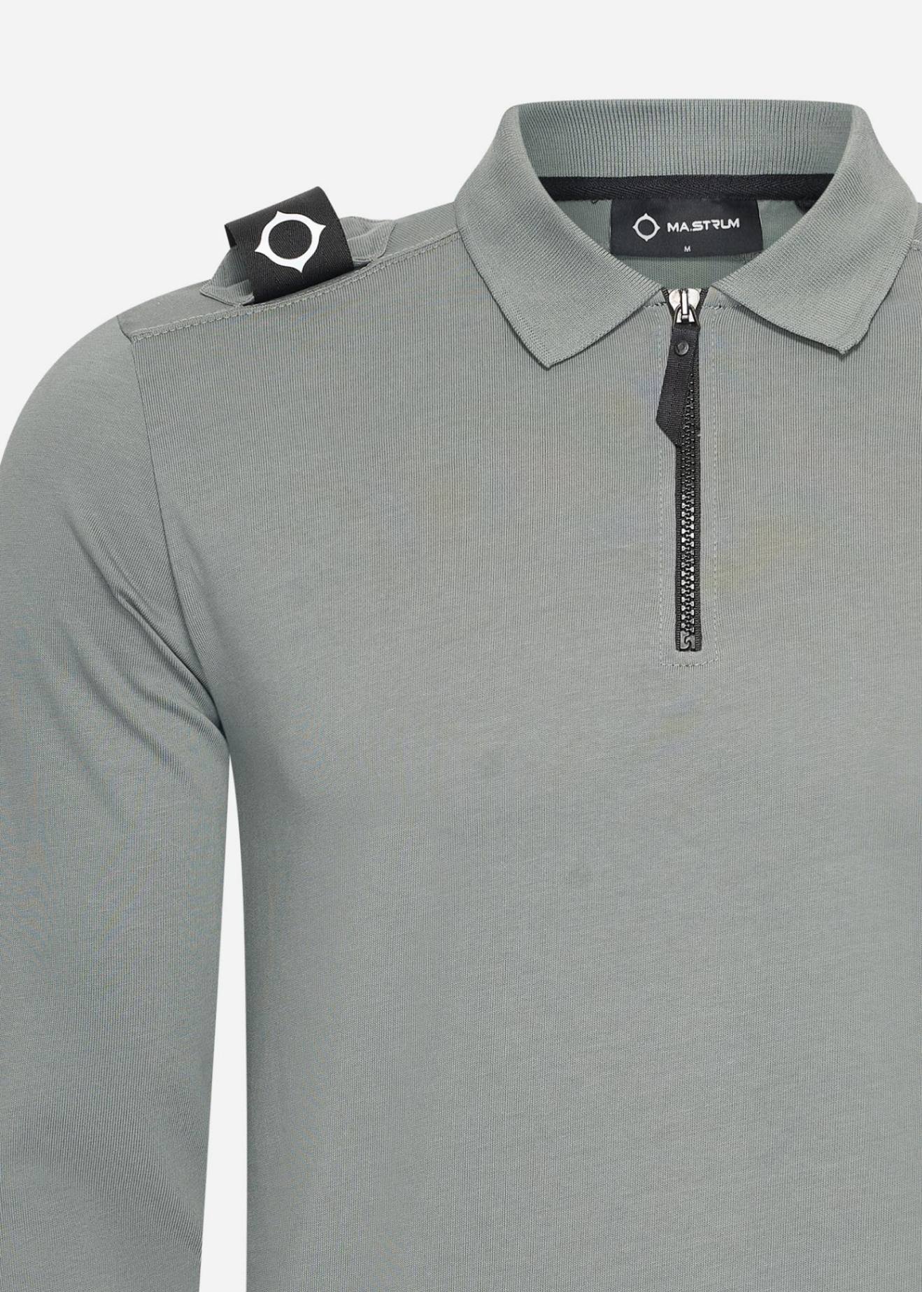 MA.Strum Polo's  Ls jersey zip polo - sedona grey 