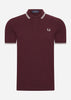 Fred Perry Polo's  Twin tipped fred perry shirt - ox blood ecru ecru 