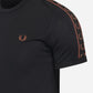 Fred Perry T-shirts  Contrast tape ringer t-shirt - black whisky brown 