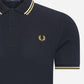 Fred Perry Polo's  Twin tipped fred perry shirt - navy ecru honeycomb 