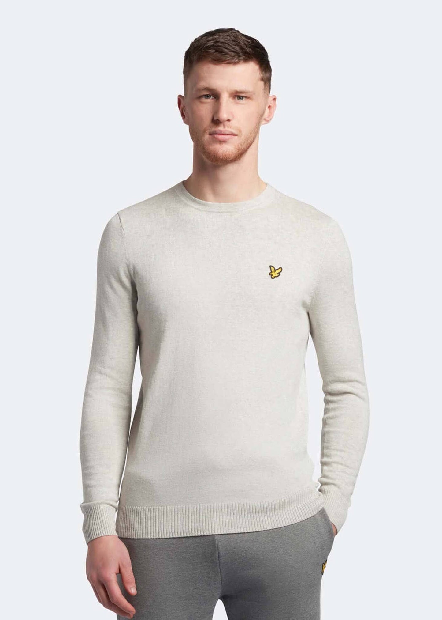 Lyle & Scott Truien Cotton merino crew neck jumper - light grey marl aw