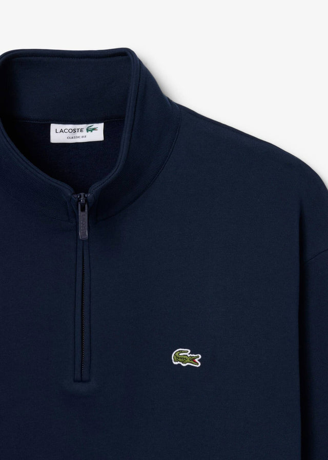 Lacoste Sweaters Quarter zip fleece sweatshirt - navy blue