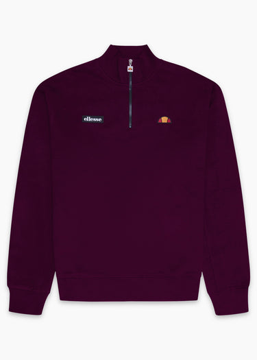Ellesse Pullover Verazo quarter zip top - burgundy