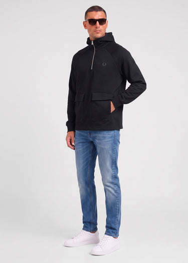 Fred Perry Hoodies Hooded smock sweatshirt - black