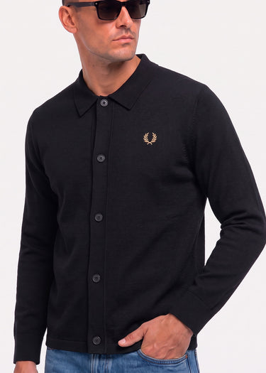 Fred Perry Overshirts Knitted overshirt - black