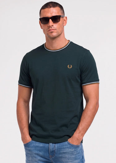 Fred Perry T-shirts Twin tipped t-shirt - night green dusky blue dark caramel