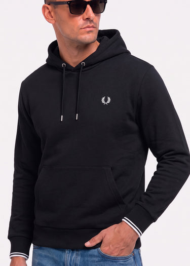 Fred Perry Hoodies Tipped hooded sweatshirt - black